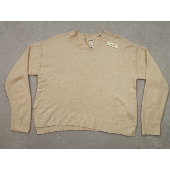 Max Studio Sweaters - Max Studio Womens Beige Knitted Sweater Solid Round Neck Long Sleeve Size L